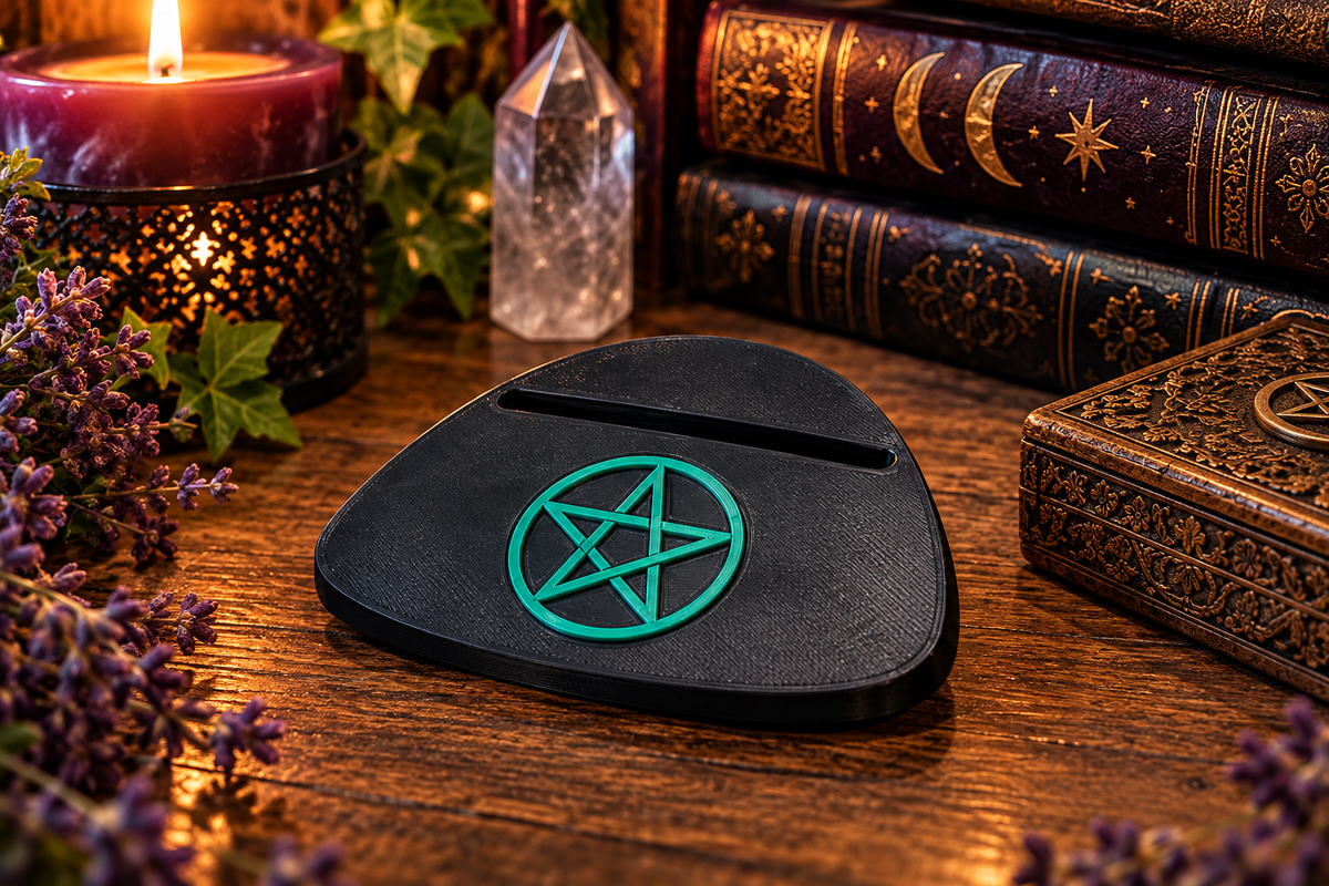Pentacle Tarot Card Holder - 3D Printed Single Card Display