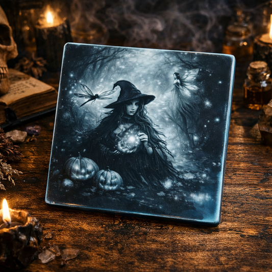 Enchanted Forest Witch Ceramic Coaster