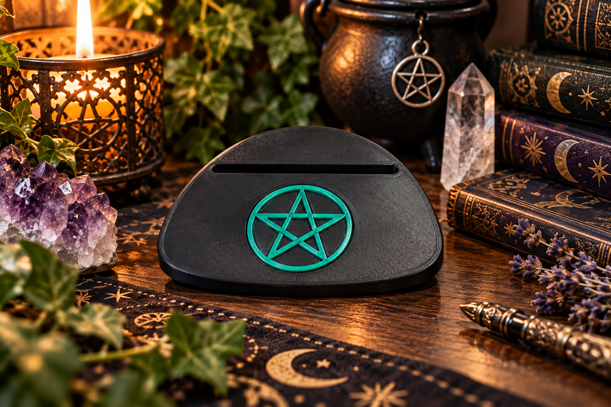 Pentacle Tarot Card Holder - 3D Printed Single Card Display