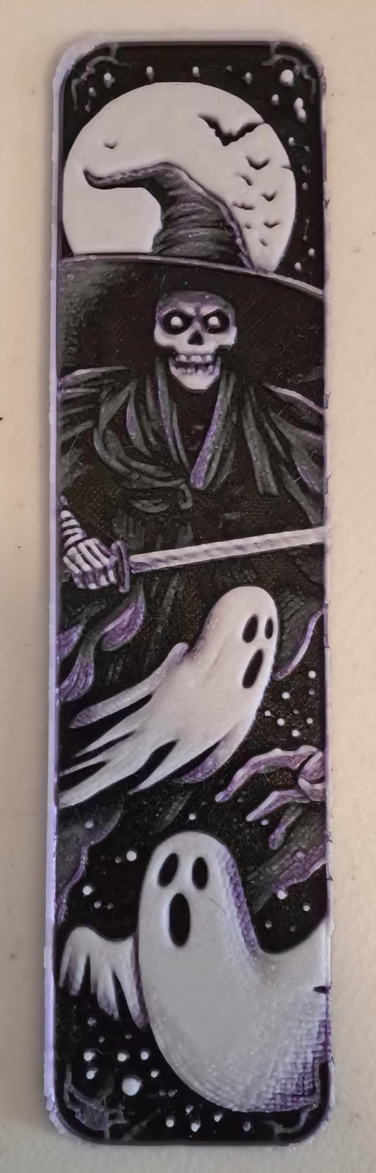 3D Printed Skull and Ghosts Bookmark