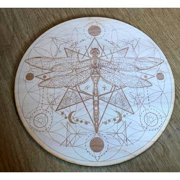 4 Inch Dragonfly Flower of Life Crystal Grid